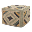 Pouf Gandaki Grüngrau & Senfgelb & Sand, 80% Jute & 20% Baumwolle