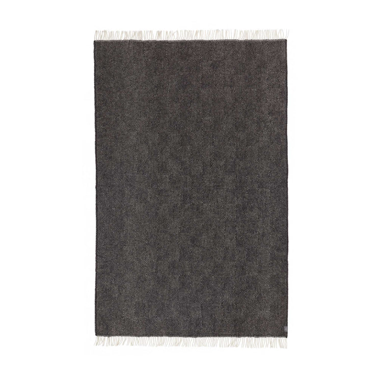 Decke Gotland, Schwarz & Creme, 100% Schurwolle | Hochwertige Wohnaccessoires