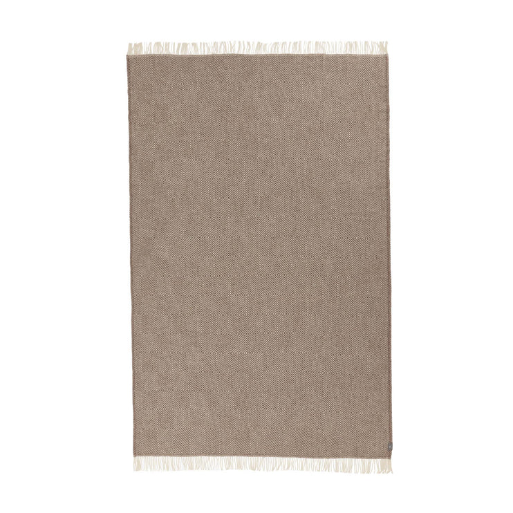 Wolldecke Gotland Dia Hellbraun & Creme, 100% Schurwolle | URBANARA Wolldecken