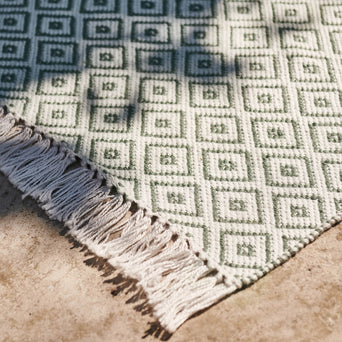 Waschbarer Teppich Barota [Grüngrau/Weiß]