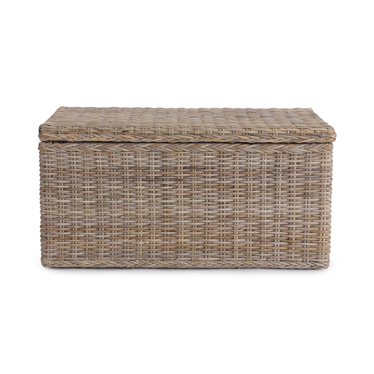 Truhe Java Graubraun, 100% Rattan & 100% Baumwolle