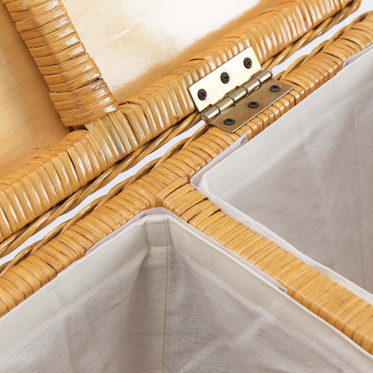 Wäschekorb Java Honig, 100% Rattan & 100% Baumwolle | Hochwertige Wohnaccessoires