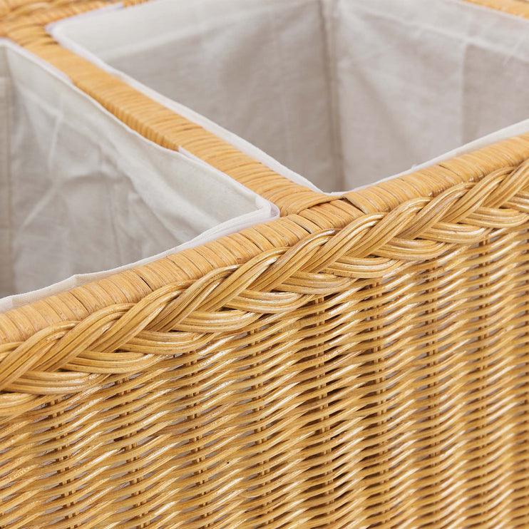 Wäschekorb Java Honig, 100% Rattan & 100% Baumwolle | URBANARA Wäschekörbe & Wäschetruhen