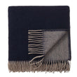 Wolldecke Jonava Dunkelblau & Natur, 100% Merinowolle