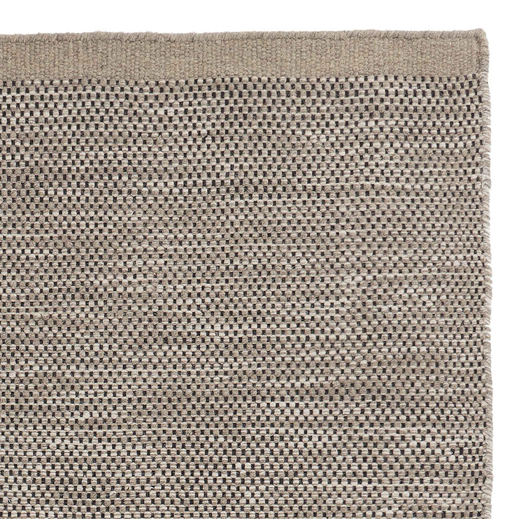 Wollteppich Kolong Graubraun-Melange & Schwarz & Eierschale, 100% Wolle