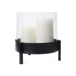 Windlicht Ozar Schwarz, 100% Glas & 100% Metall