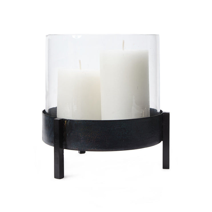 Windlicht Ozar Schwarz, 100% Glas & 100% Metall