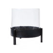 Windlicht Ozar Schwarz, 100% Glas & 100% Metall | Hochwertige Wohnaccessoires