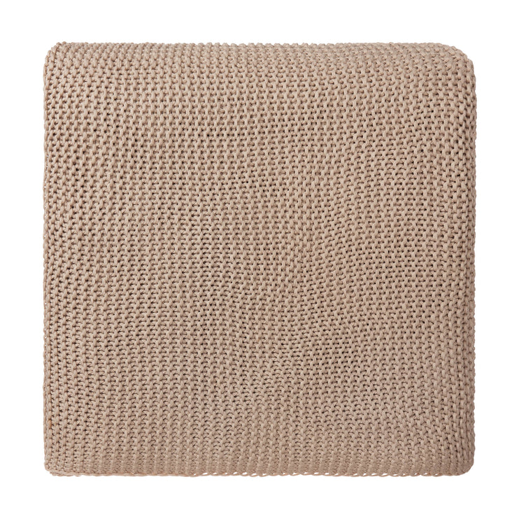 Decke Luso Beige, 85% Bio-Baumwolle & 15% Merinowolle