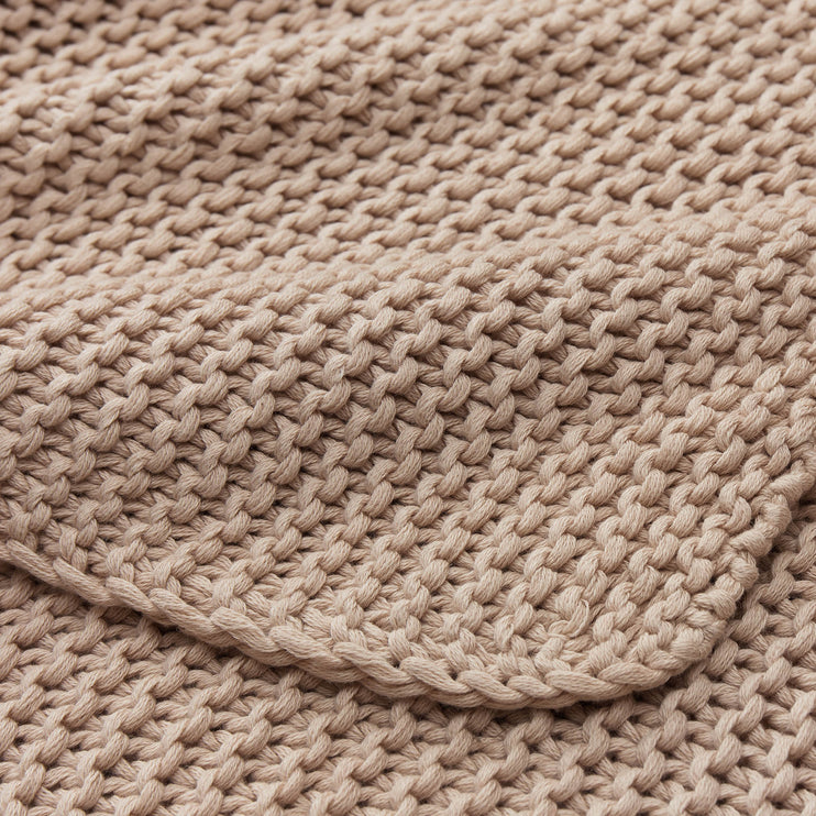 Decke Luso, Beige, 85% Bio-Baumwolle & 15% Merinowolle | URBANARA Baumwolldecken