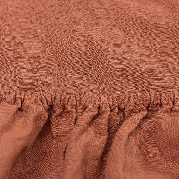Spannbettlaken Mafalda Terrakotta, 100% Leinen | URBANARA Spannbettlaken