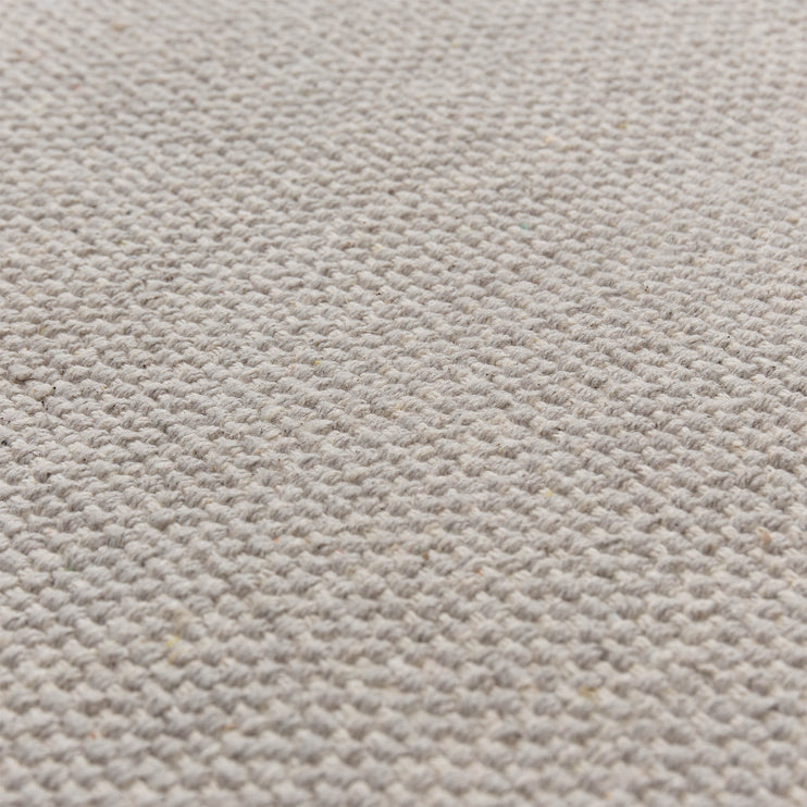 Teppich Mandir Grau & Naturweiß, 100% Baumwolle | Hochwertige Wohnaccessoires