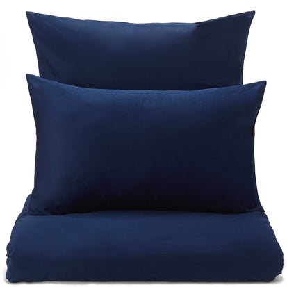 Satin-Bettwäsche Millau Dunkelblau, 100% gekämmte und merzerisierte Baumwolle