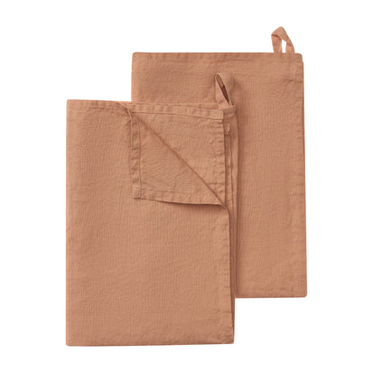 Geschirrtuch Miral Helles Terrakotta, 100% Leinen