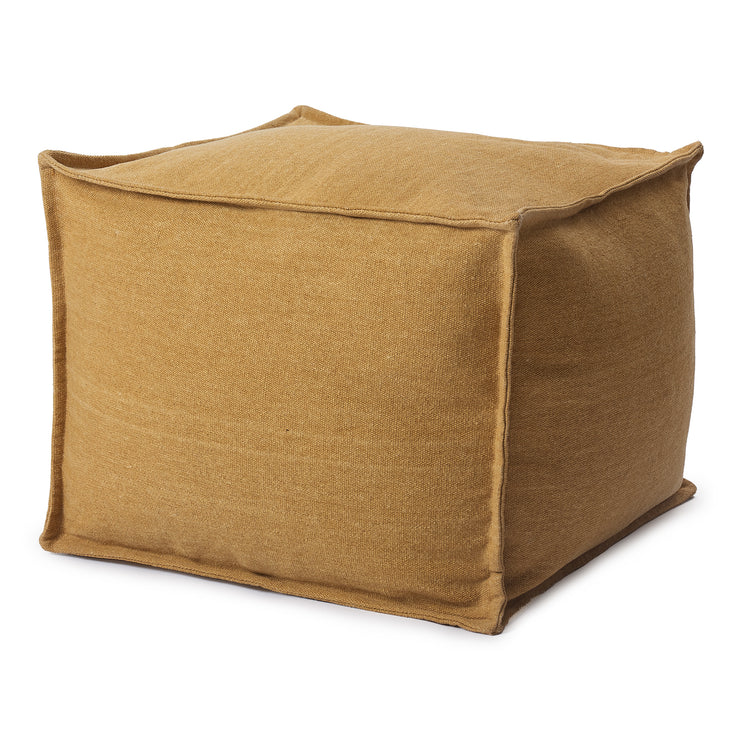 Pouf Mysuru Ocker, 100% Baumwolle