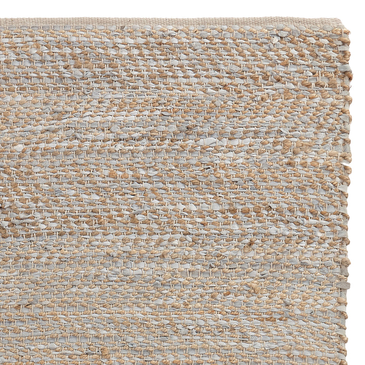 Läufer Nattika, Weiß & Natur, 45% Leder & 45% Jute & 10% Baumwolle