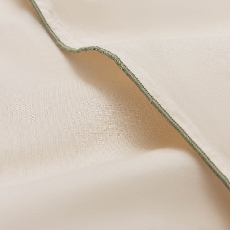 Bettdeckenbezug Navaro, Natur & Pistazie, 100% Baumwolle | Hochwertige Wohnaccessoires