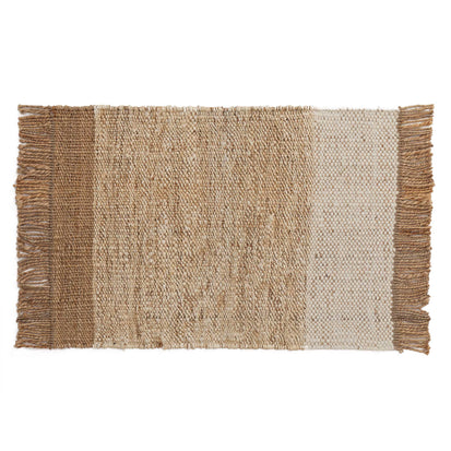 Hanf-Fußmatte Naya Natur & Elfenbein & Naturweiß, 95% Hanf & 5% Wolle