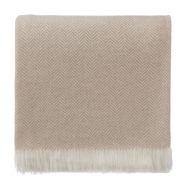 Kaschmirdecke Nerva Beige & Creme, 100% Kaschmirwolle