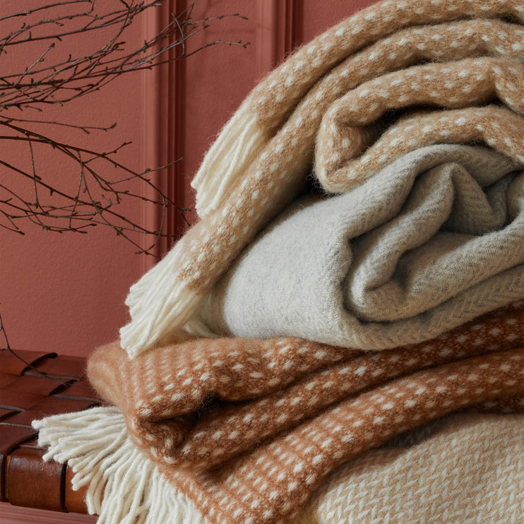 Wolldecke Osele [Beige & Eierschale]