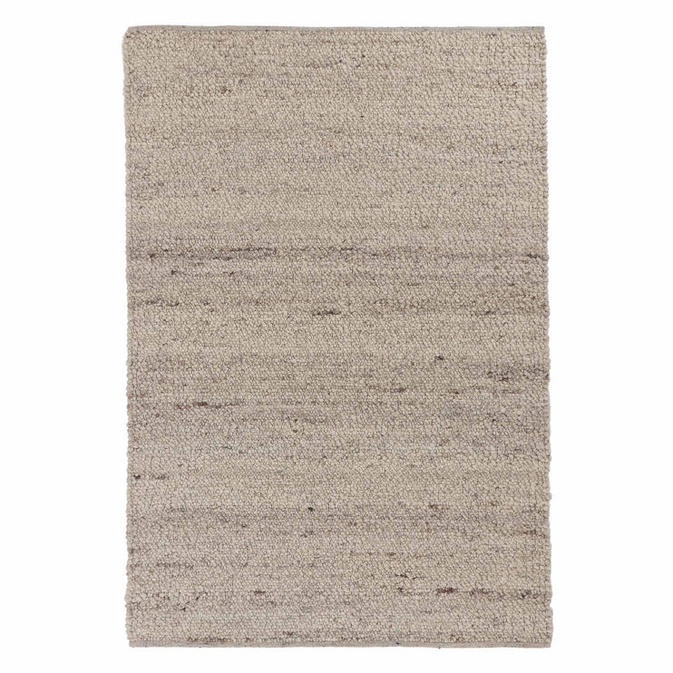 Teppich Nunja Creme-Melange & Braun Melange, 70% Wolle & 30% Jute | URBANARA Wollteppiche