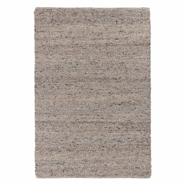 Teppich Nunja Steingrau-Melange & Anthrazit & Ocker, 70% Wolle & 30% Jute | URBANARA Wollteppiche