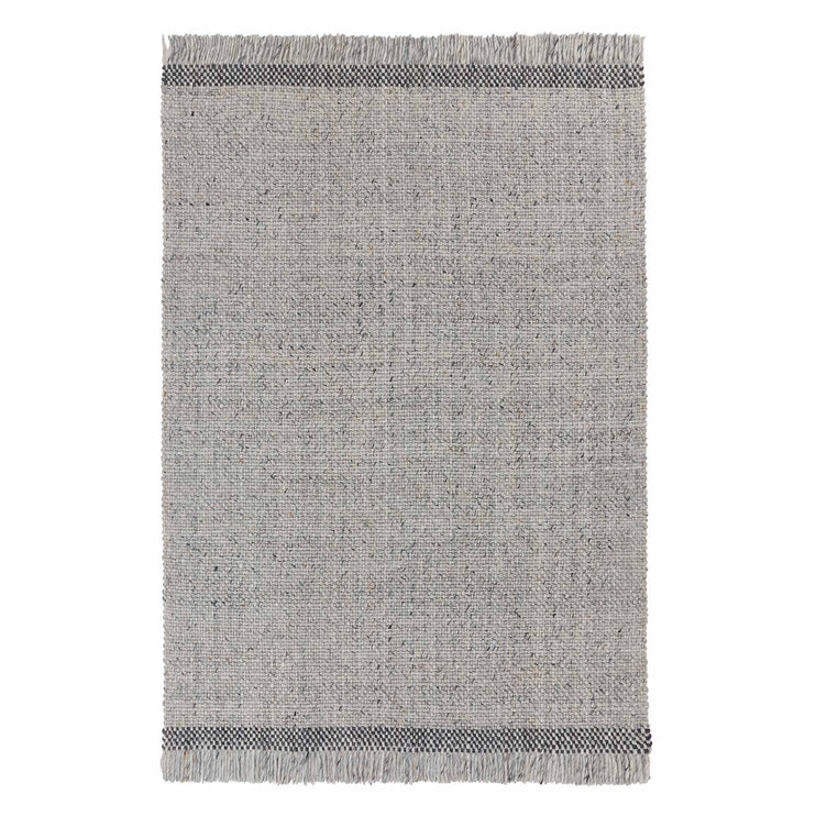 Teppich Palasi Grau-Melange & Anthrazit-Melange, 70% Wolle & 30% Polyester | URBANARA Wollteppiche
