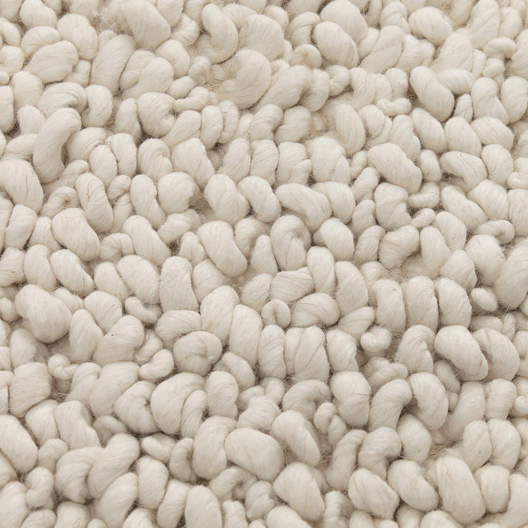 Teppich Panchu Elfenbein, 45% Wolle & 45% Viskose & 10% Baumwolle | Hochwertige Wohnaccessoires