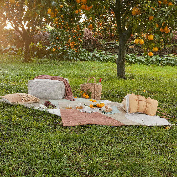 Picknickdecke Nandara [Sand & Terrakotta & Naturweiß]