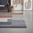 Teppich Indari Dunkles Graublau & Taubenblau & Terrakotta, 100% PET | Hochwertige Wohnaccessoires