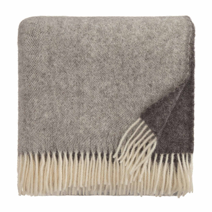 Wolldecke Salakas Braun & Grau, 100% Schurwolle