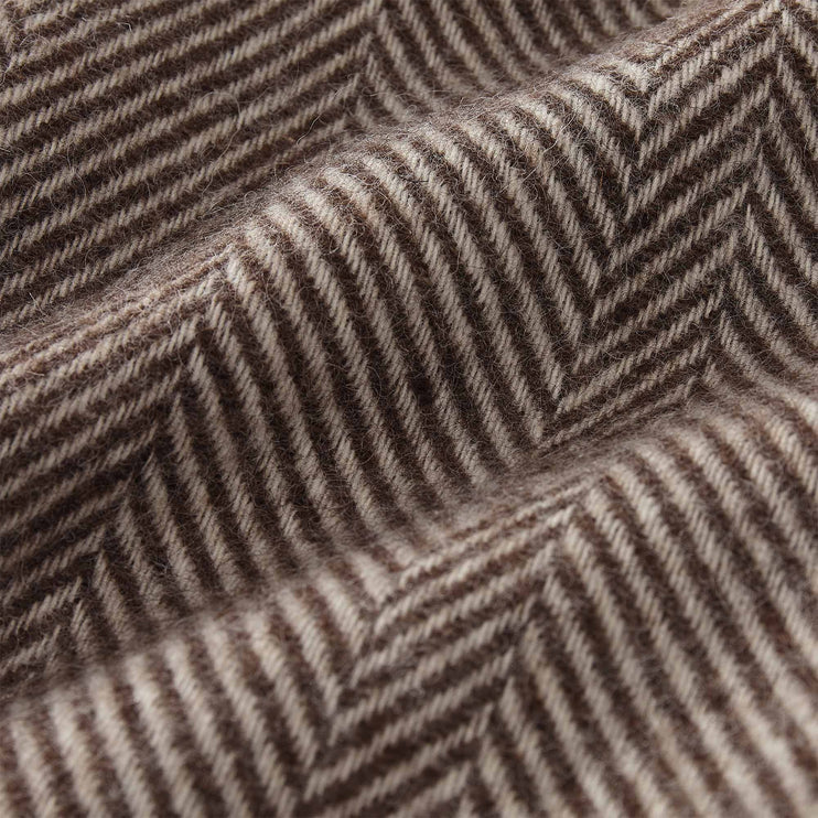 Decke Salantai, Dunkelbraun & Creme, 100% Schurwolle | Hochwertige Wohnaccessoires