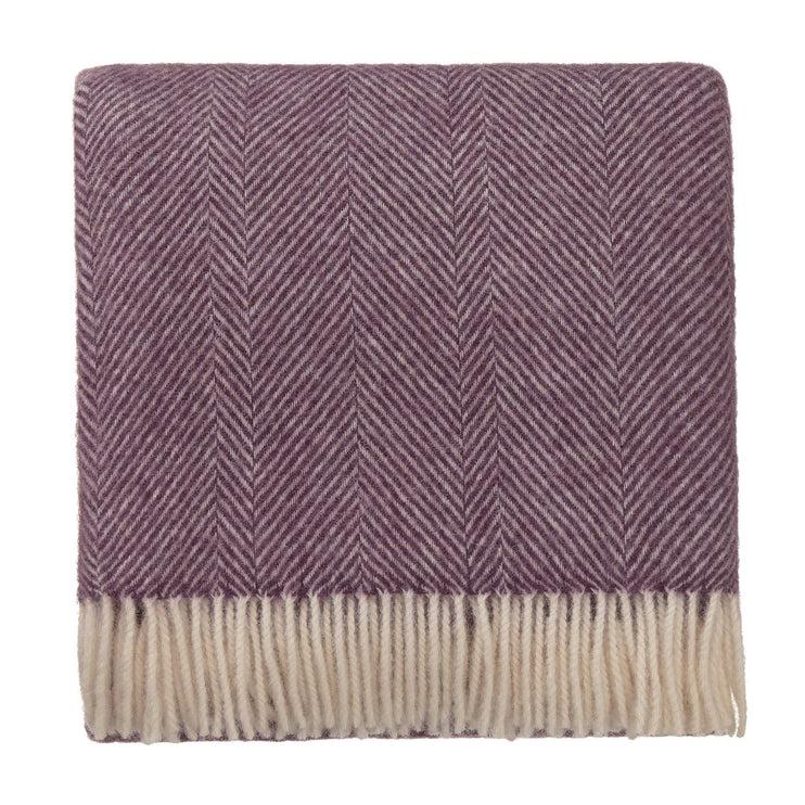 Wolldecke Salantai Pflaume & Creme, 100% Schurwolle | URBANARA Wolldecken