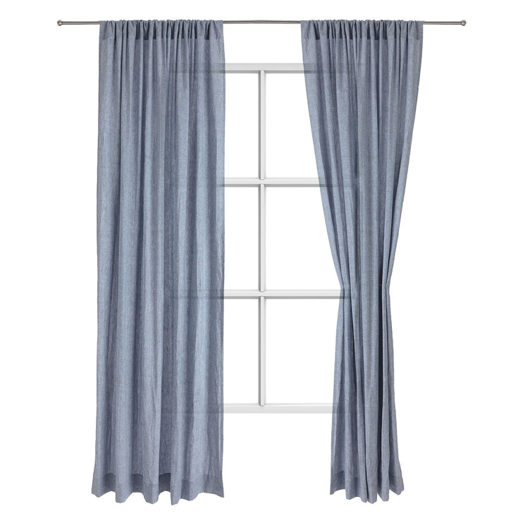 Vorhang Sameiro, Dunkles Graublau, 100% Leinen