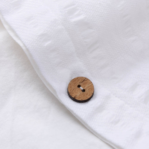 Kissenbezug Serras, Weiß, 64% Baumwolle & 36% Leinen | URBANARA Seersucker-Bettwäsche