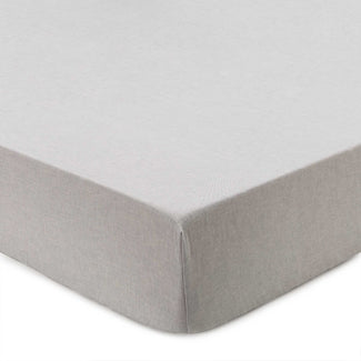 Spannbettlaken in 140x200 cm Tolosa Fitted Sheet light grey, 50% linen & 50% cotton