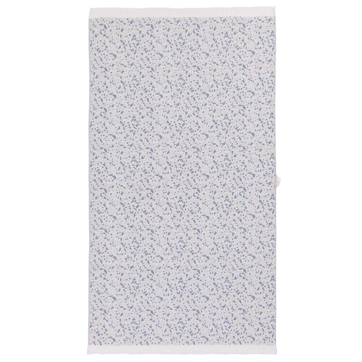Strandtuch Verin, Eierschale & Ultramarinblau & Rosa, 100% Baumwolle