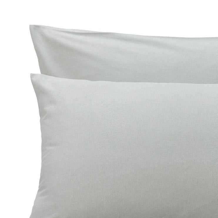 Flanell-Bettwäsche Vilar Mintgrün, 100% Bio-Baumwolle | URBANARA Flanell-Bettwäsche