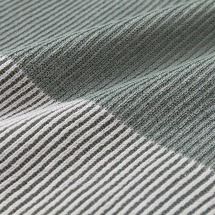 Baumwolldecke Viseu Aloegrün & Elfenbein & Grüngrau, 100% Baumwolle | Hochwertige Wohnaccessoires