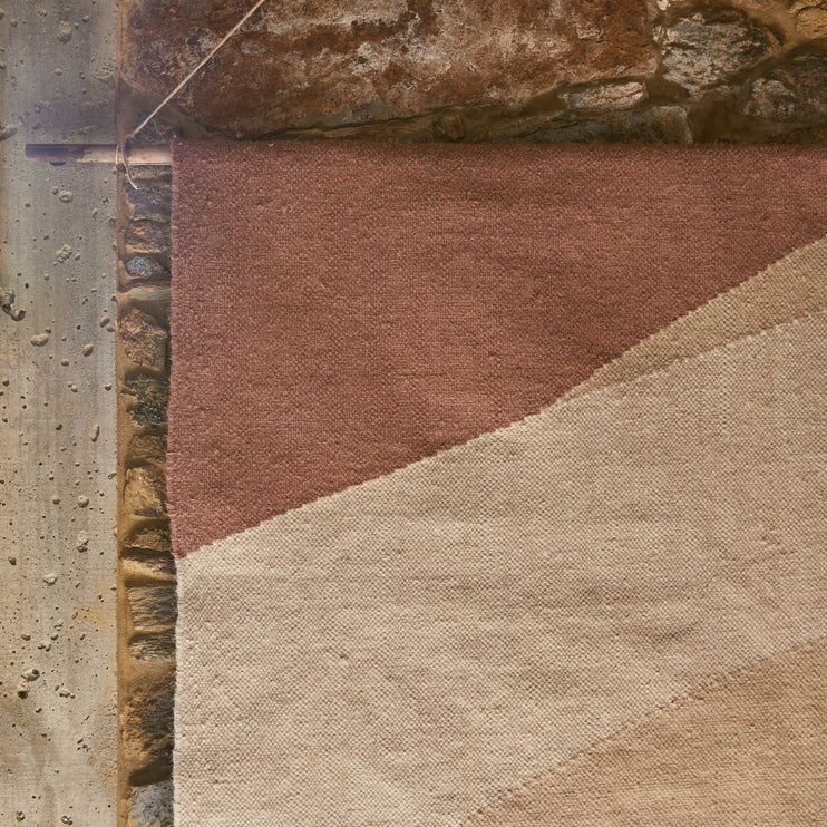 Teppich Pawai, Helles Terrakotta & Stroh & Naturweiß, 100% Wolle | URBANARA Wollteppiche