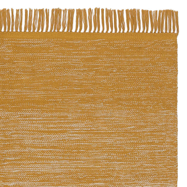 Teppich Ziller, Leuchtendes Senfgelb & Naturweiß, 100% Baumwolle
