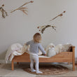 Perkal-Kinderbettwäsche-Set Narini [Natur & Graugrün]