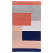Strandtuch Vigo, Ultramarinblau & Rosa & Papaya, 100% Baumwolle